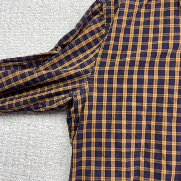 Scotch & Soda Men's L Check Orange Plaid Button Up Long Sleeve Shirt Outdoor - Picture 8 of 11